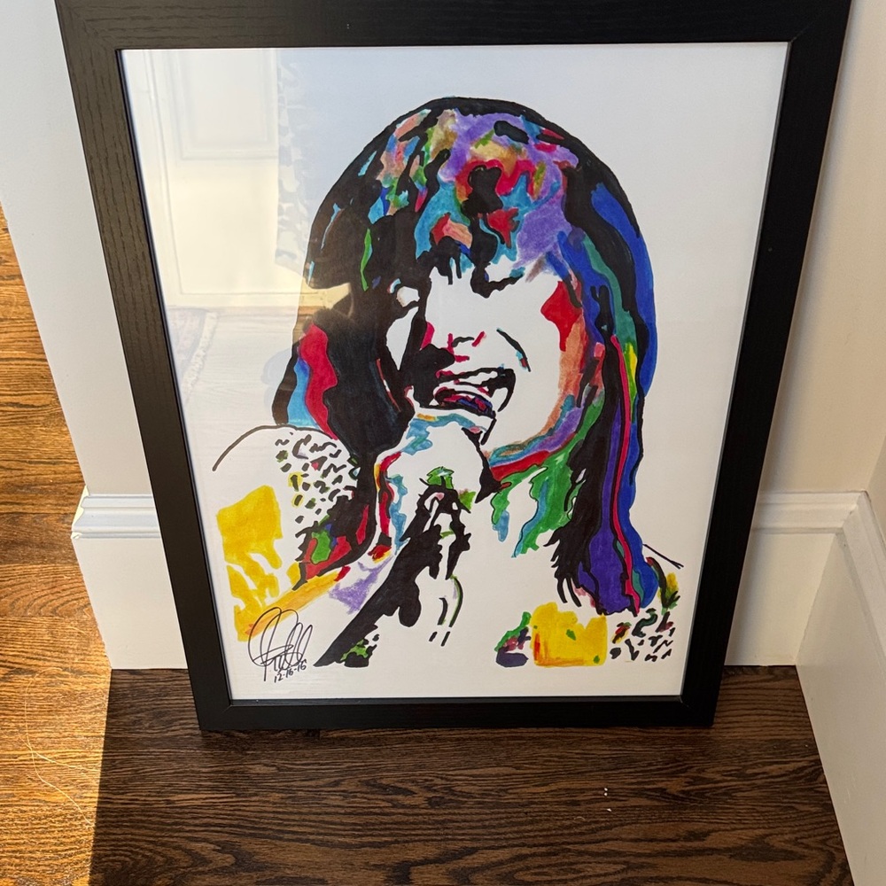 Colorful Abstract Steve Perry of Journey Art Print Poster Only